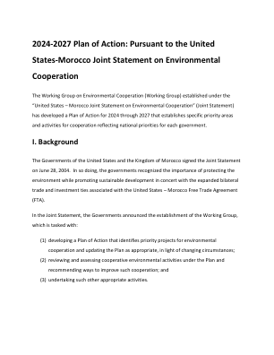 2024-2027 年行动计划：依据美国-摩洛哥环境合作联合声明